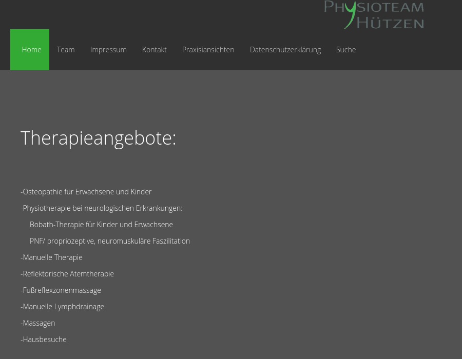 Physioteam Hützen Krankengymnastik