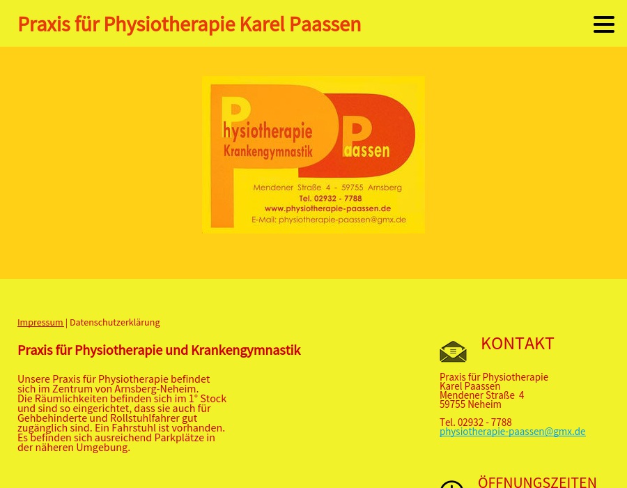 Paassen Karel Praxis für Physiotherapie