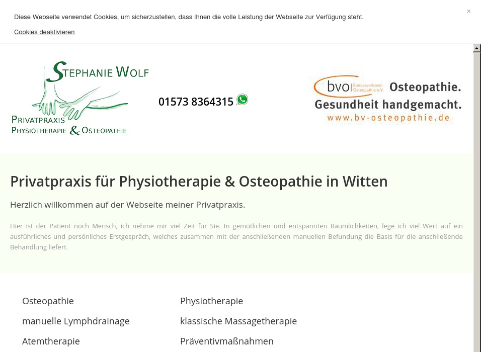 Praxis für Physiotherapie & Osteopathie Stephanie Wolf