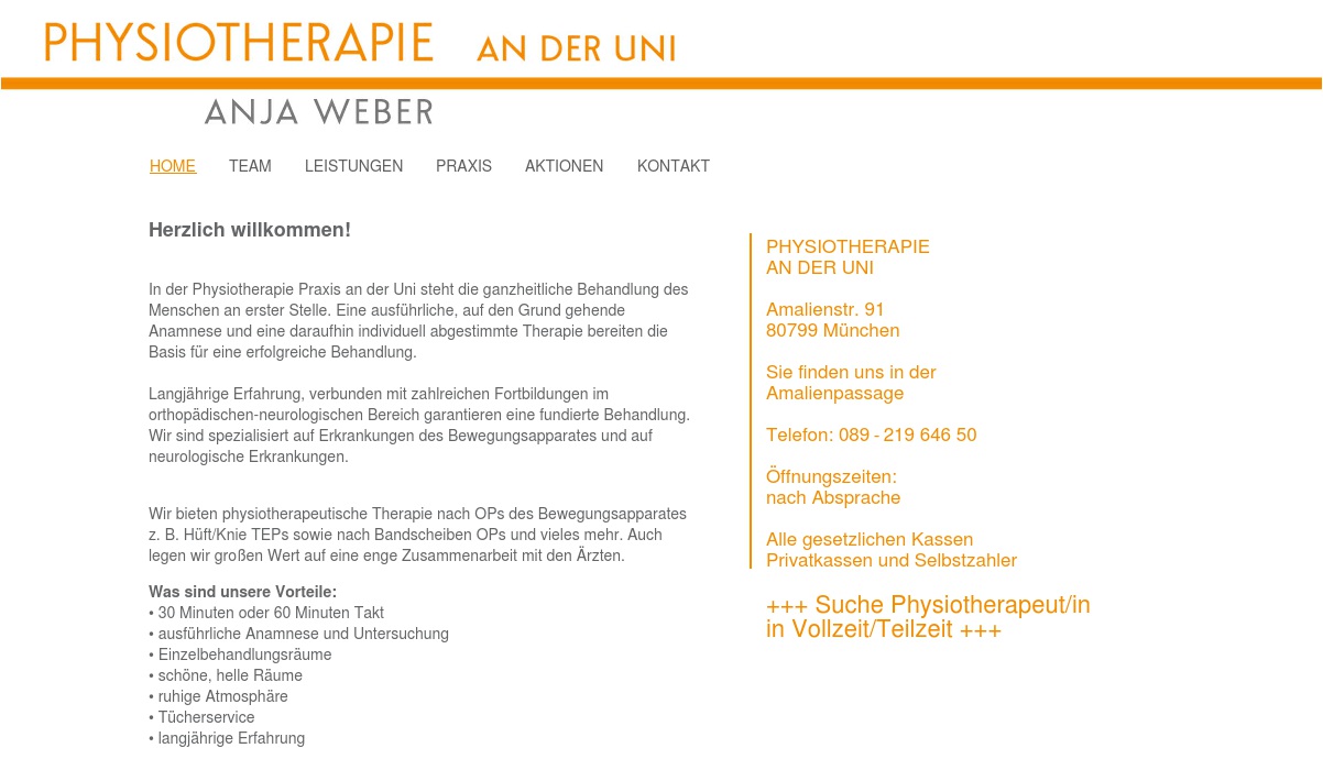 Physiotherapie an der Uni
