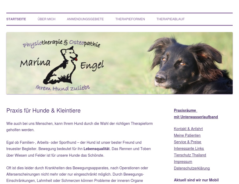 Hundekrankengymnastik Engel, Engel Marina
