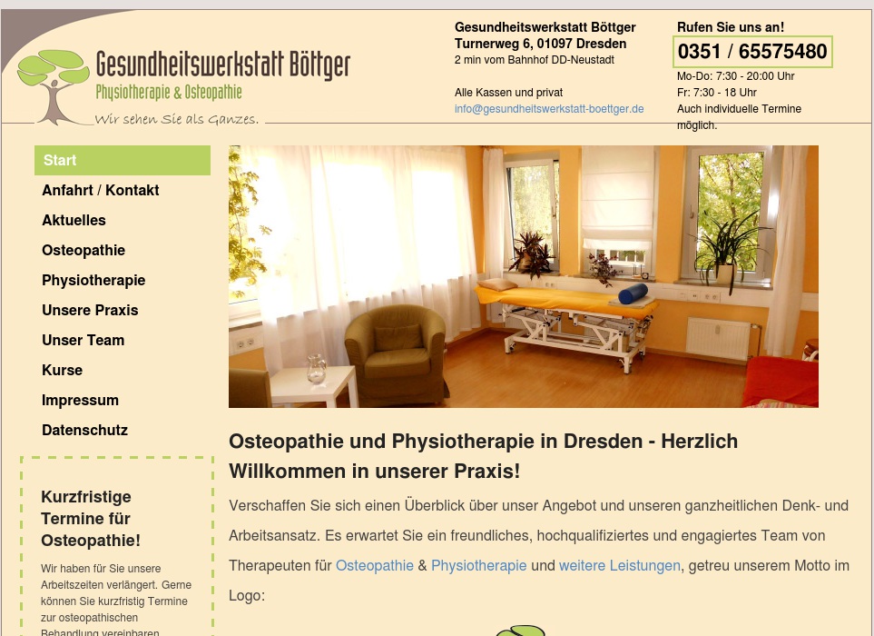 Gesundheitswerkstatt Böttger Physiotherapie und Osteopathie