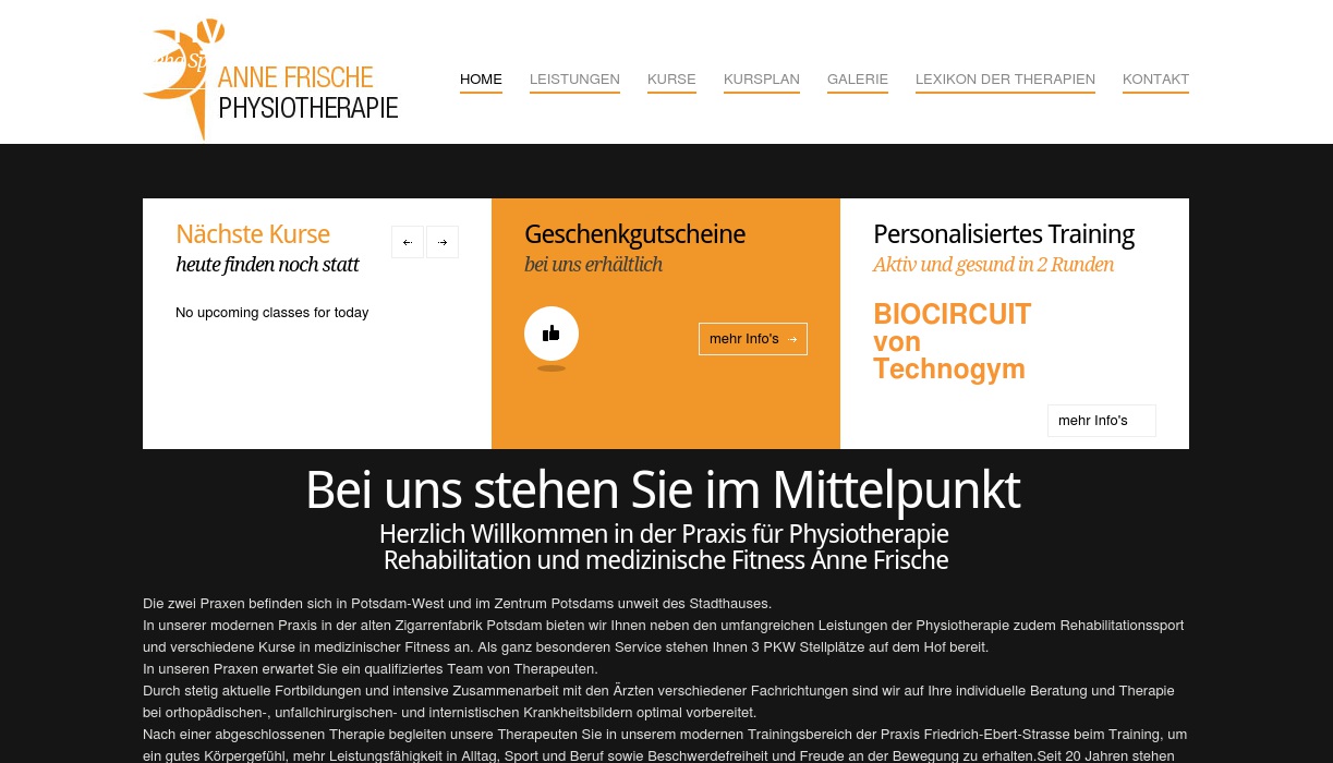 Physiotherapie in der Zigarrenfabrik Anne Frische