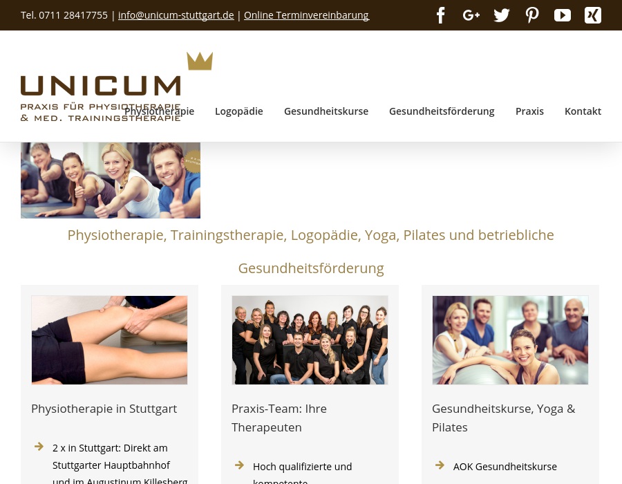 Allgemeine Praxis für Physiotherapie, Med. Trainingstherapie & Logopädie Unicum