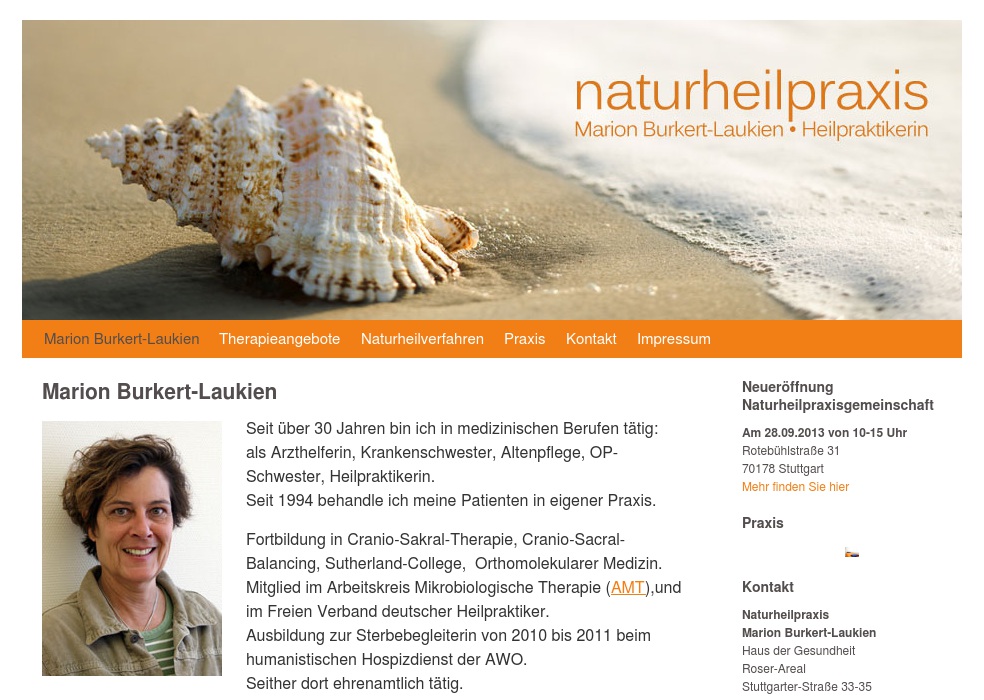 Burkert-Laukien, Heilpraktikerin