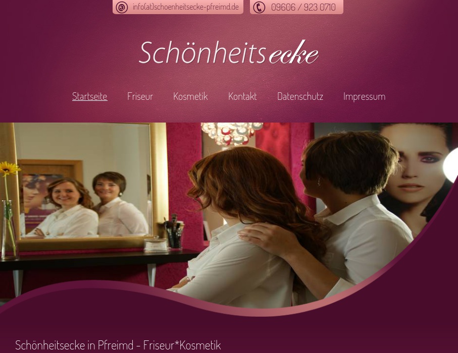 Schönheitsecke, Friseur und Kosmetik