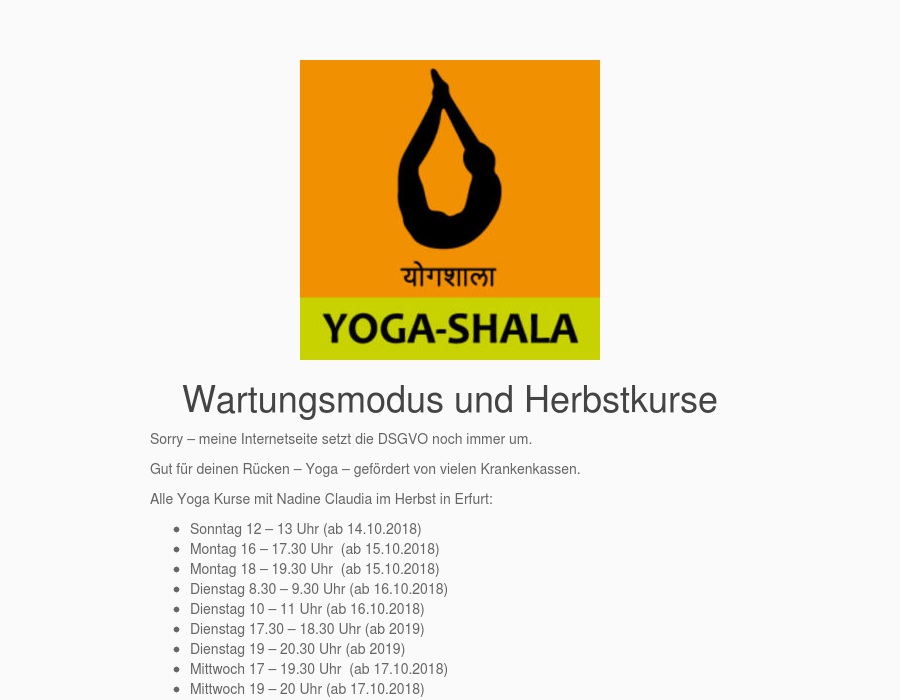 Yoga-Shala, Raum für Bewegung und Entspannung Nadine Claudia Kalbe