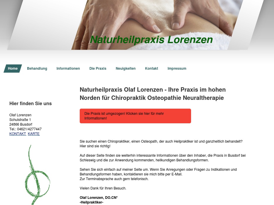 Lorenzen Olaf Osteopathie Heilpraktiker -Chiropraktik Osteopathie Neuraltherapie-