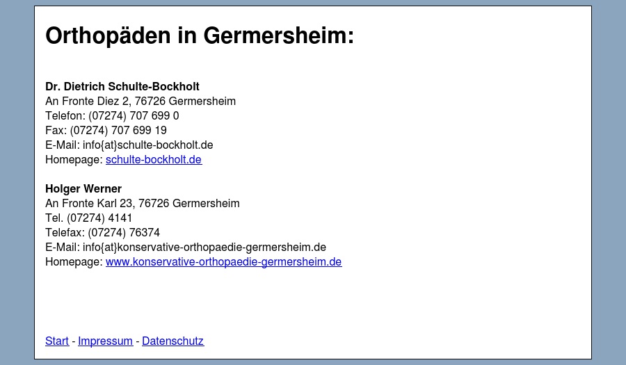 Holger Werner Orthopädisch-Unfallchirurgische Praxisgemeinschaft Germersheim