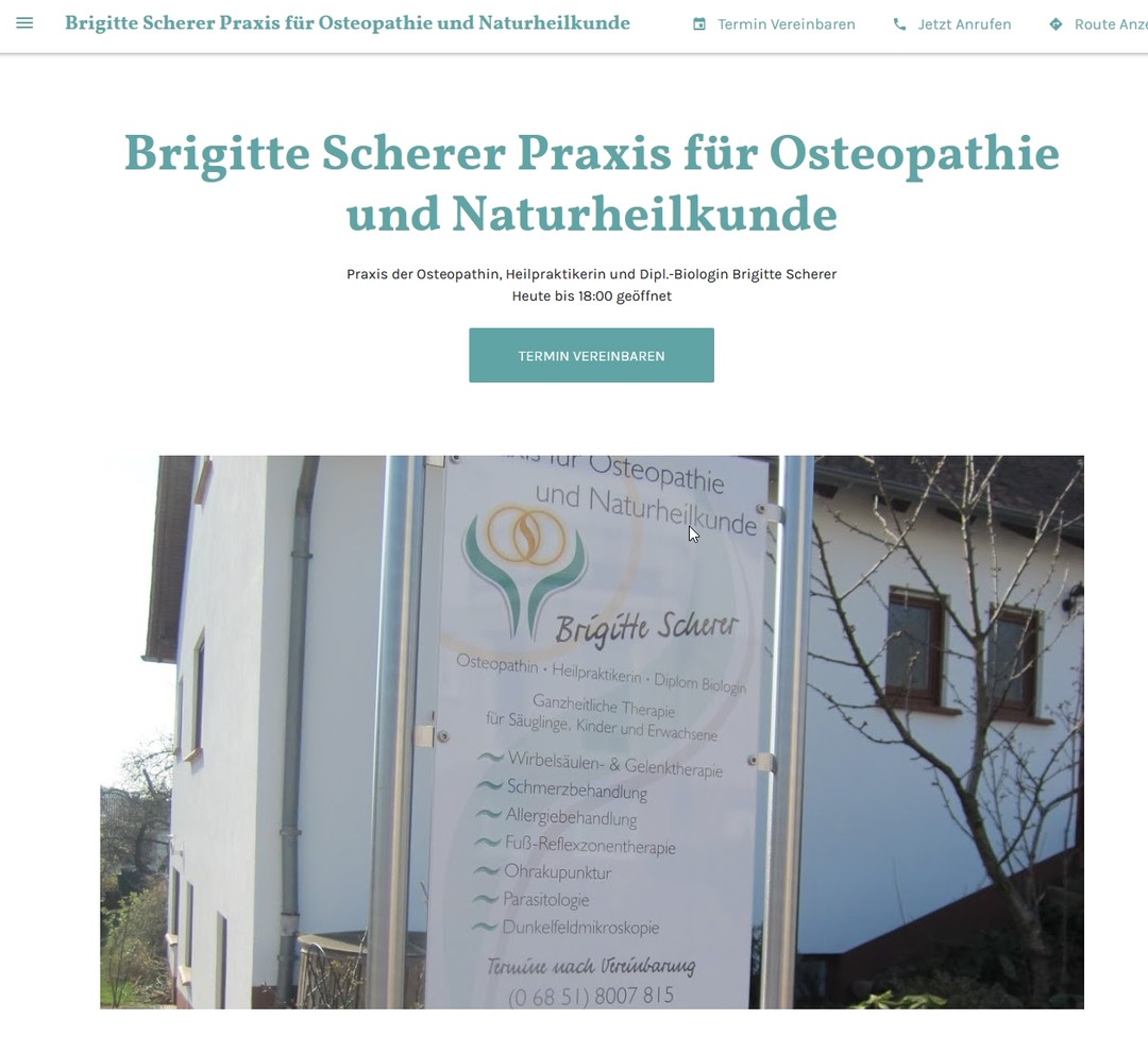 Brigitte Scherer Praxis für Osteopathie und Naturheilkunde