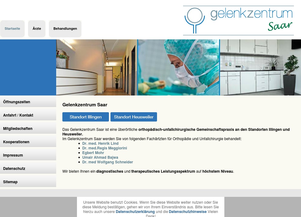Gelenkzentrum-Saar Standort Heusweiler Gemeinschaftspraxis Dres. Lind | Mohr | Meggiorini / Tank / Abdullah
