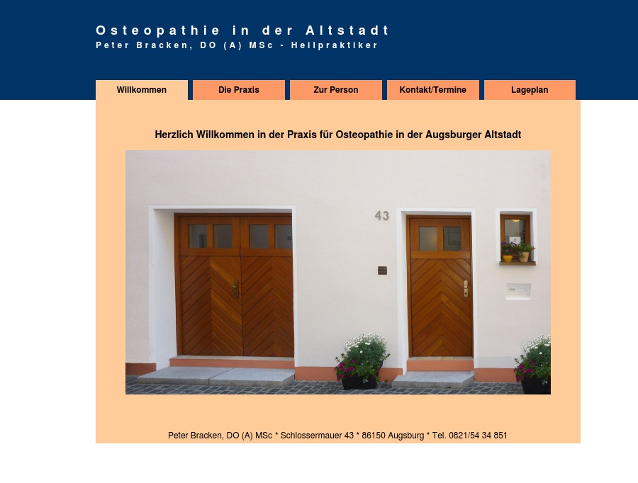 Osteopathie in der Altstadt Peter Bracken MSc Osteopathie, D.O.(A), Heilpraktiker