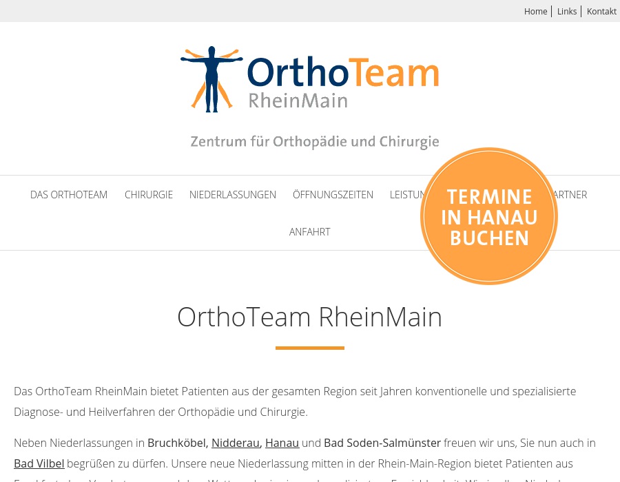 Orthoteam Frankfurt Ulrich, R. Dr., Sterner, Th. Dr. , Schulte-Lünzum, M. Dr. , Friedrich, C. Dr. Praxis für Privatpatienten u. Selbstzahler