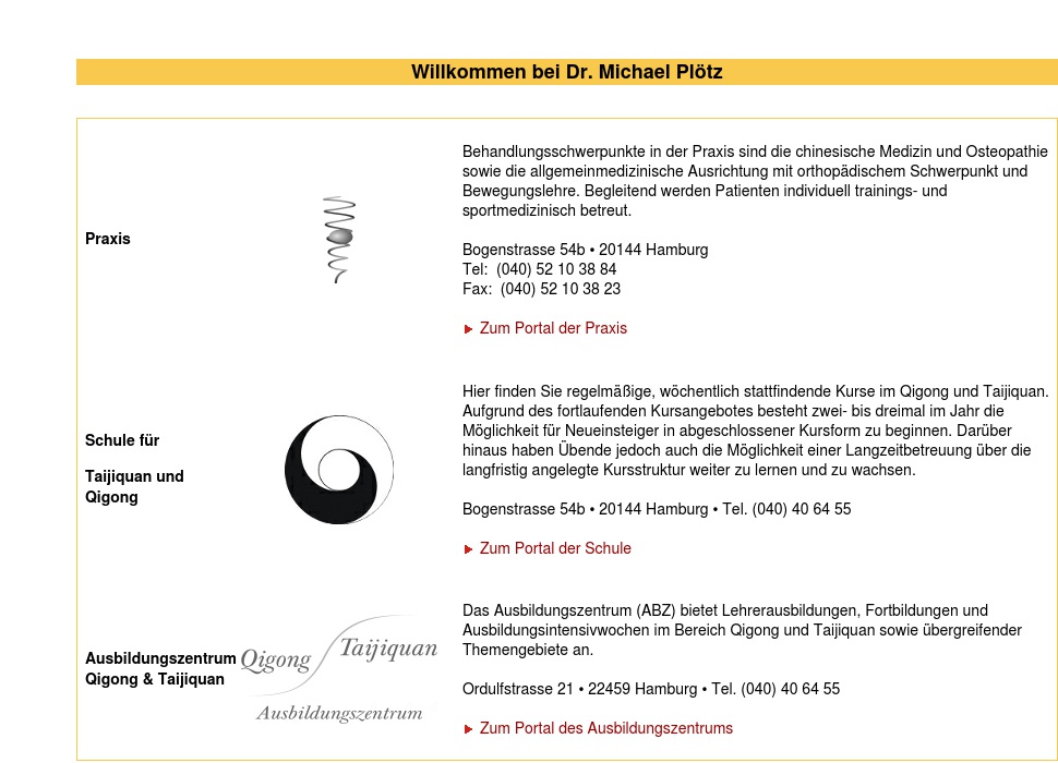 Plötz Michael Dr. Facharzt für Allgemeinmedizin und Chinesische Medizin