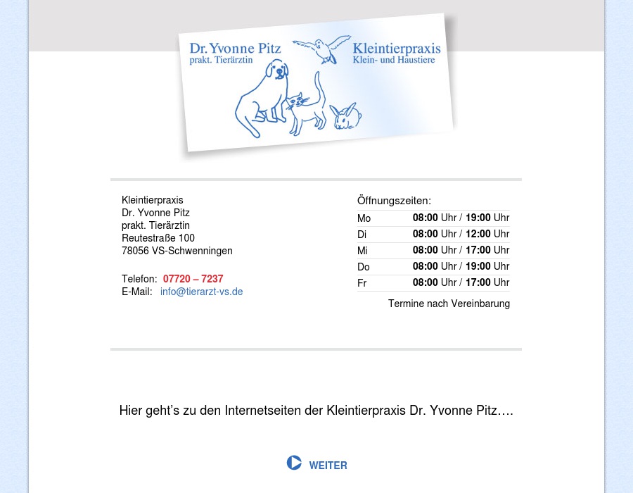 Pitz Yvonne, Kleintierpraxis Dr.