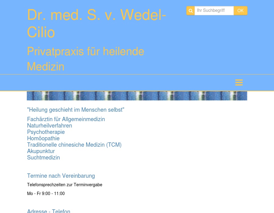 Dr.med. Susanne von Wedel-Cilio Fachärztin für Allgemeinmedizin