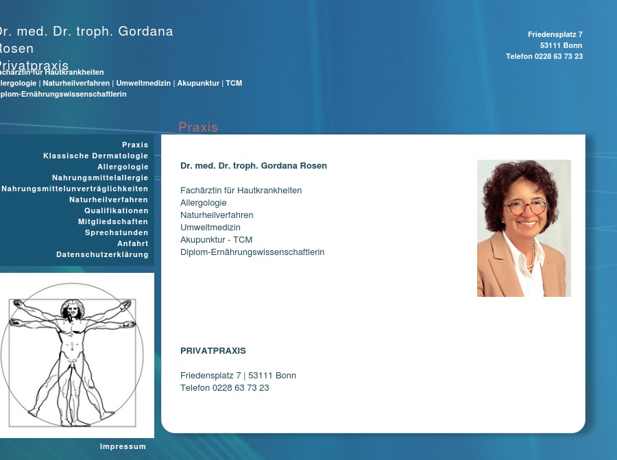 Rosen Gordana Dr. med. Dr. troph. Hautärztin