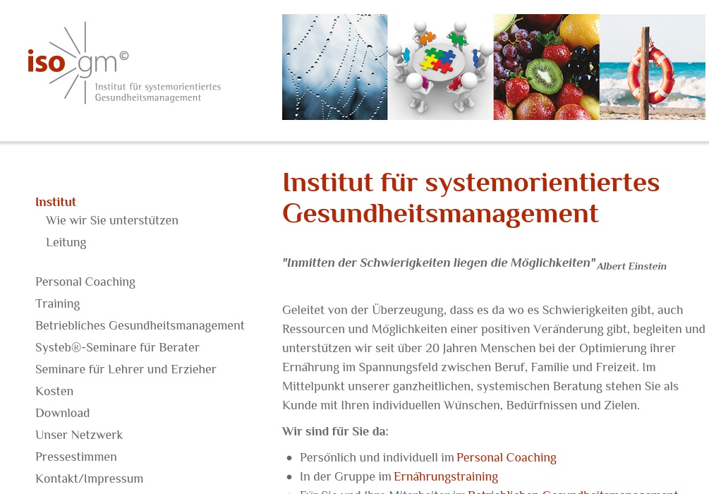 ISOGM - Institut für systemorientiertes Gesundheitsmanagement Heike Bornemann Ernährungsberater