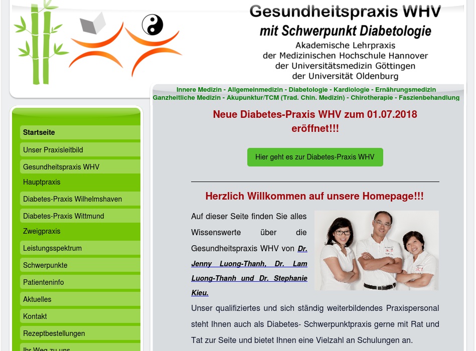 Gesundheitspraxis Wilhelmshaven mit Schwerpunkt Diabetologie Dres. med. Jenny und Lam Luong-Thanh