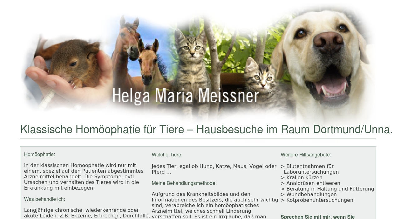 Meissner Helga Maria Tierheilpraktikerin
