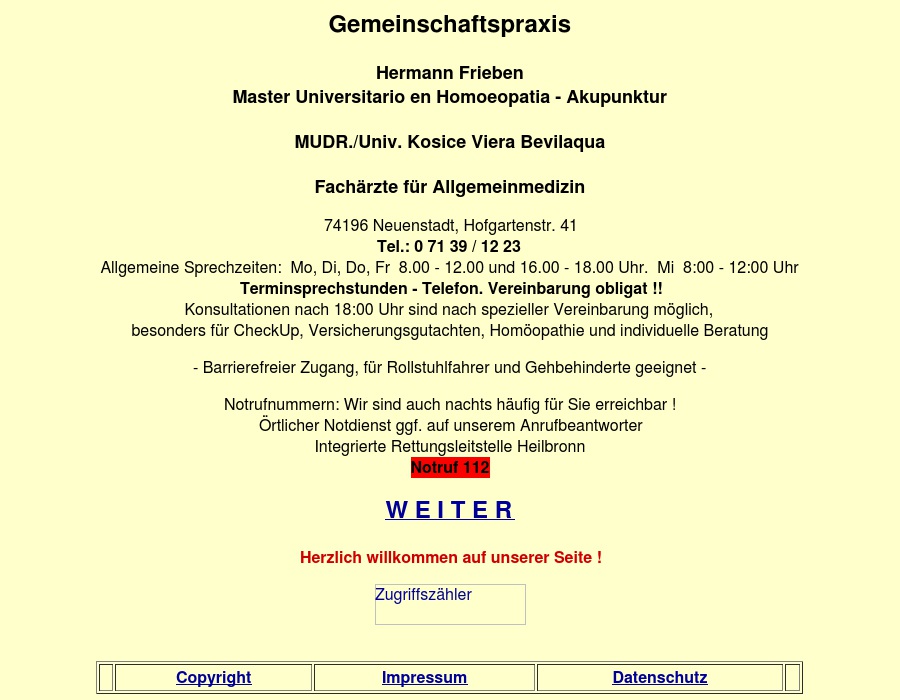 Dr. Frieben Hermann, Arzt für Allgemeinmedizin