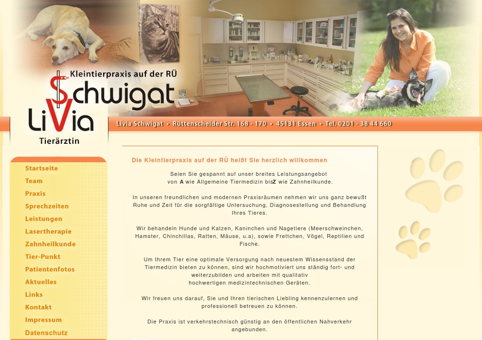 Allgem. Tiermedizin bis Zahnheilkunde Kleintierpraxis auf der RÜ Schwigat Livia