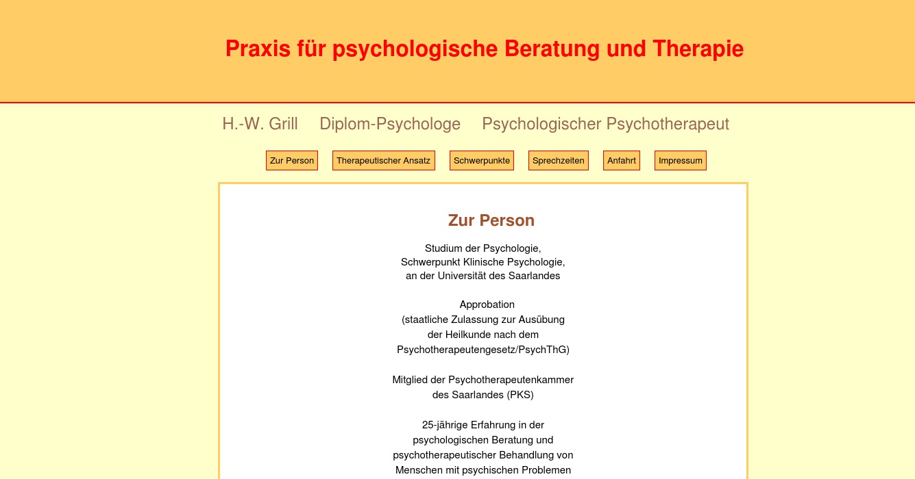 Grill, Dipl.-Psych. Hans Walter, Praxis für pyschologische Beratung und Therapie
