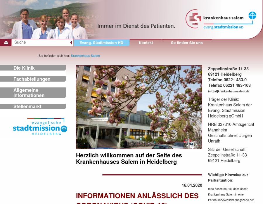 Krankenhaus Salem derEvang. Stadtmission Heidelberg gGmbH