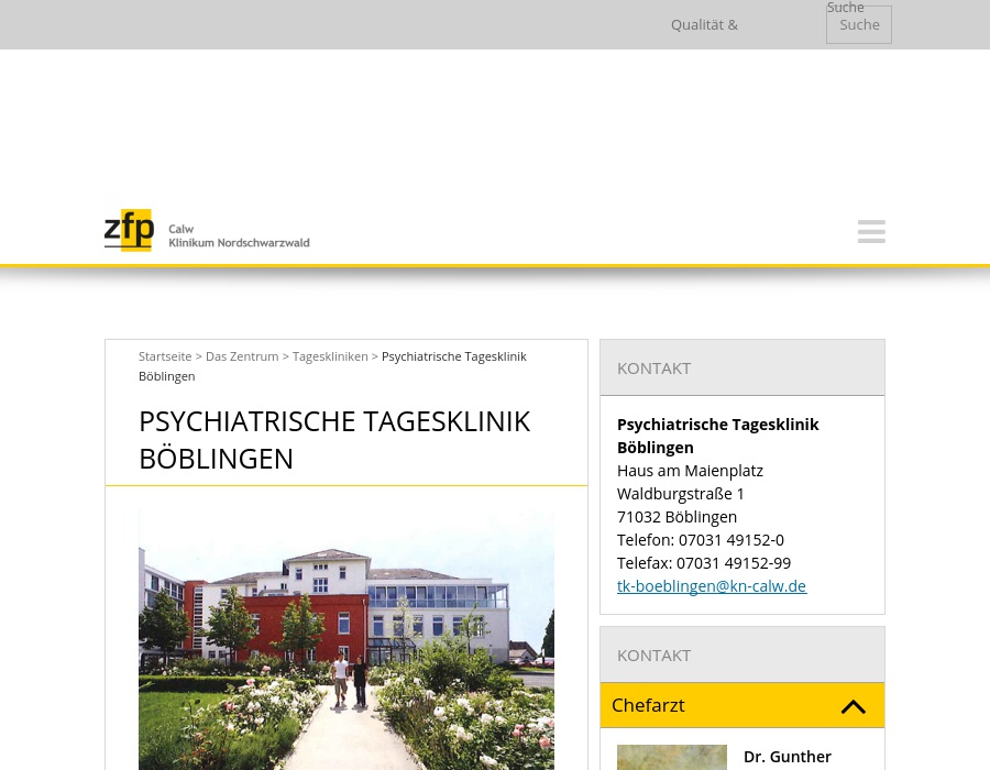 Tagesklinik für Psychiatrie und Psychotherapie, Haus am Maienplatz
