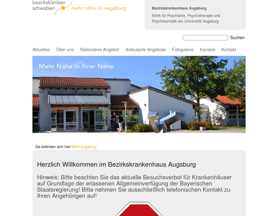 Bezirkskrankenhaus Augsburg, Klinik für Psychiatrie, Psychotherapie und Psychosomatik