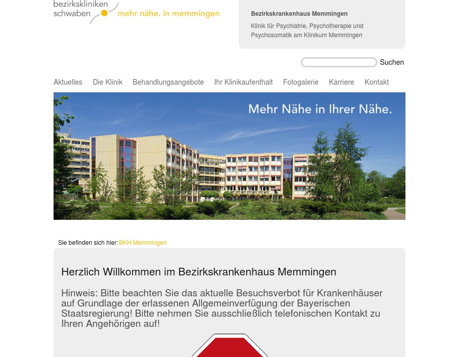 Bezirkskrankenhaus Memmingen Klinik für Psychiatrie, Psychotherapie und Psychosomatik am Klinikum Memmingen