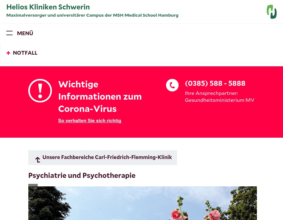 Helios Kliniken Schwerin - Tagesklinik allgemeine Psychiatrie Ludwigslust
