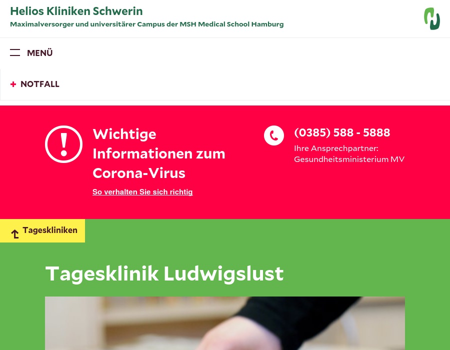 Helios Kliniken Schwerin Tagesklinik für Kinder - und Jugendpsychiatrie Ludwigslust