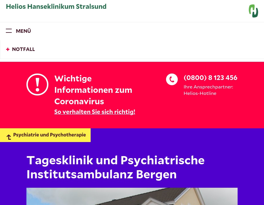 HELIOS Psychiatrische Tagesklinik und Institutsambulanz in Bergen