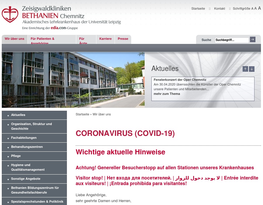 Zeisigwaldkliniken Bethanien Chemnitz