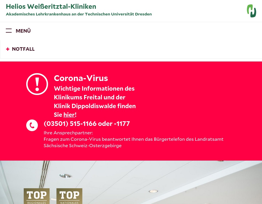 Helios Weißeritztal Kliniken, Klinikum Freital