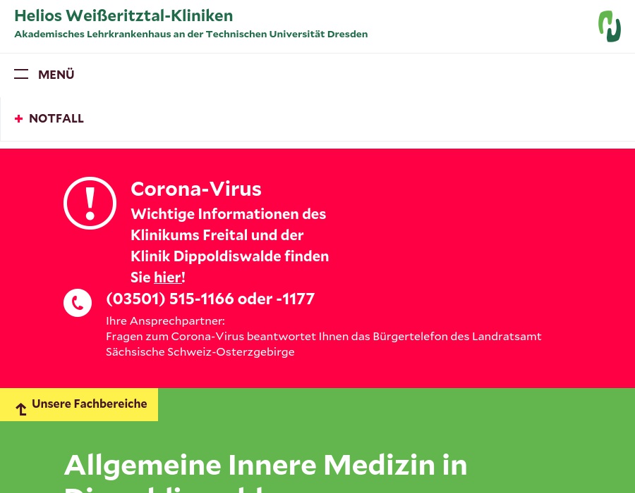 Helios Weißeritztal-Kliniken, Klinik Dippoldiswalde