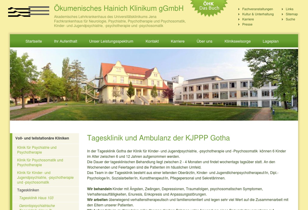 Tagesklinik und Ambulanz Gotha der Klinik für Kinder- u. Jugendpsychiatrie u. -psychotherapie des ÖHK Mühlhausen 