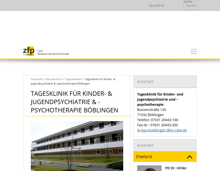 Tagesklinik für Kinder- und Jugendpsychiatrie und -psychotherapie