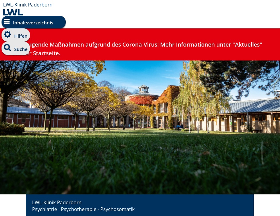 LWL-Klinik Paderborn / Psychiatrie - Psychotherapie - Psychosomatik