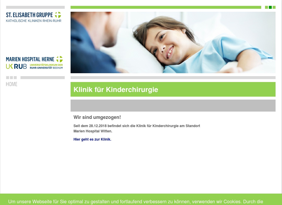 Marien Hospital Herne, Klinikum der Ruhr-Univ. Bochum, Klinik f. Kinderchirurgie