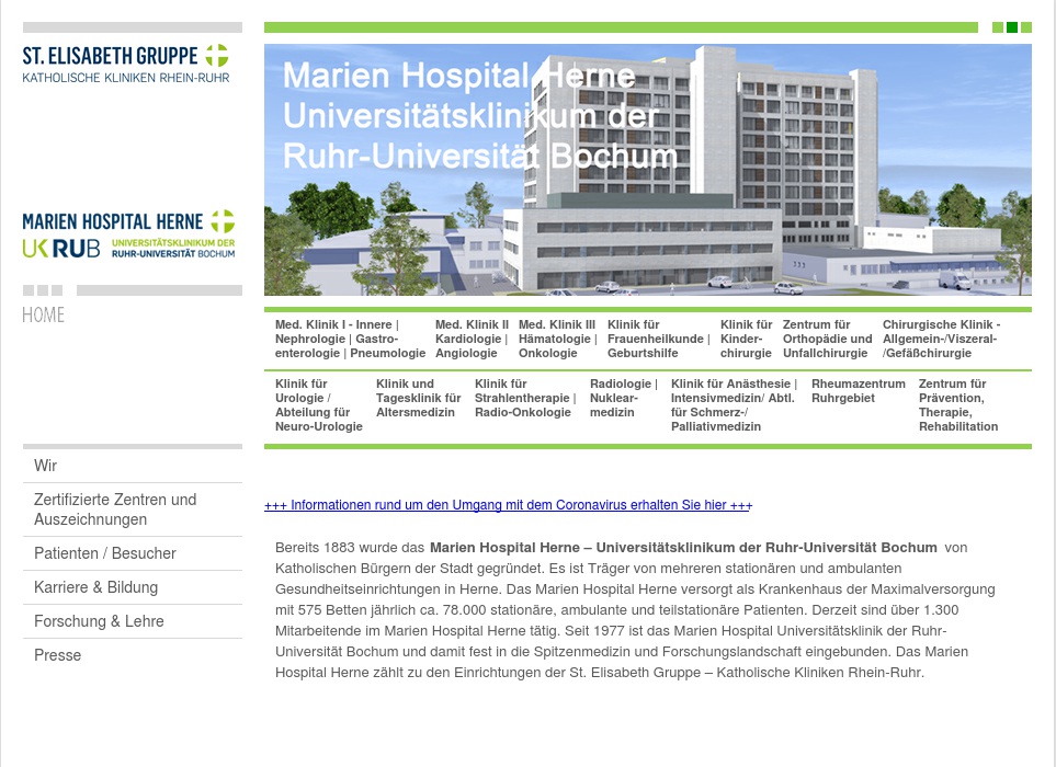 Marien Hospital Herne, Klinikum der Ruhr-Universität Bochum