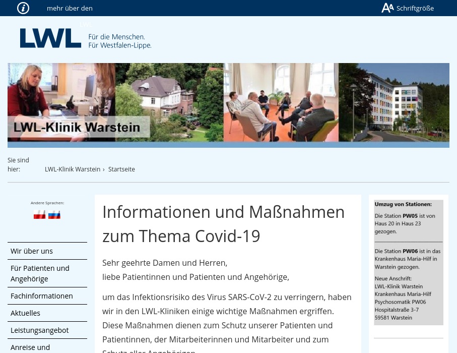 LWL-Klinik für Psychiatrie und Psychotherapie Warstein