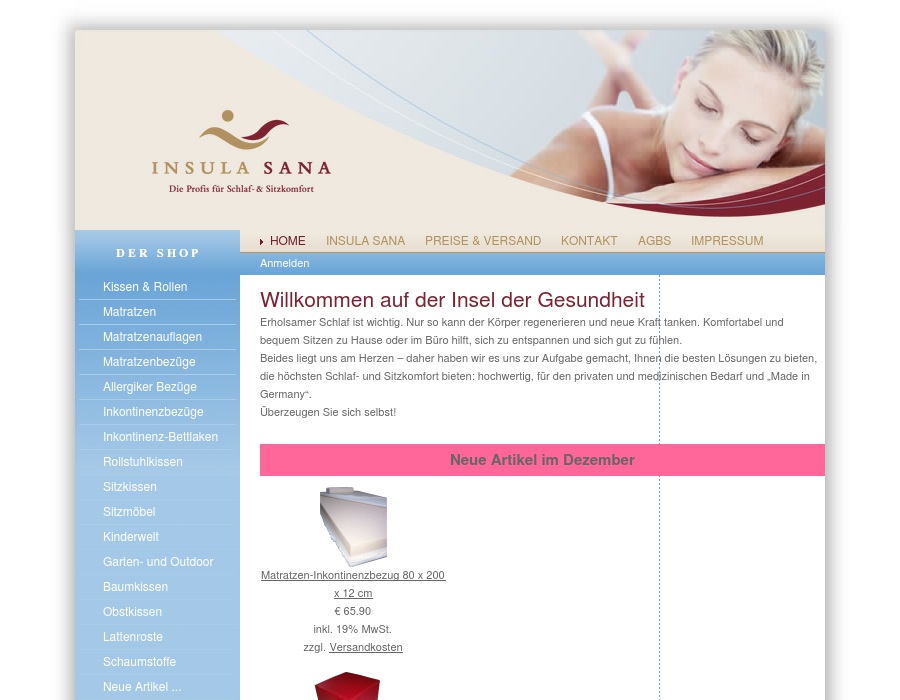 Insula Sana - Die Profis für Schlaf- und Sitzkomfort