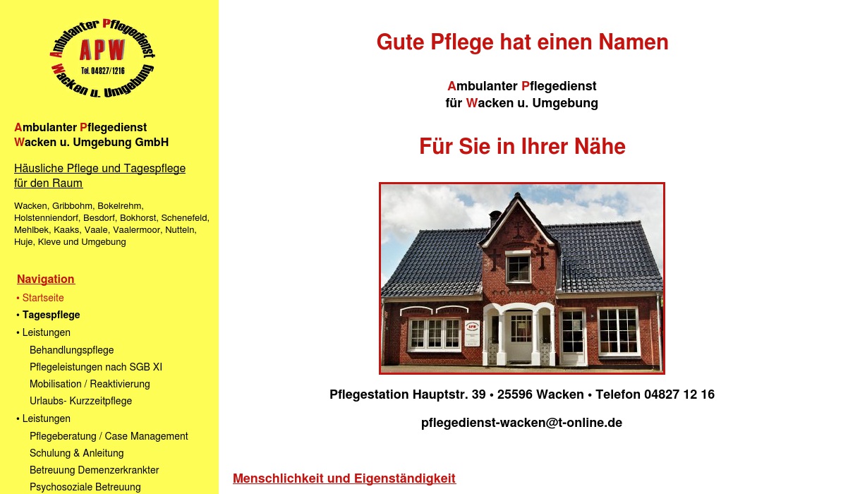 Ambulanter Pflegedienst Wacken und Umgebung