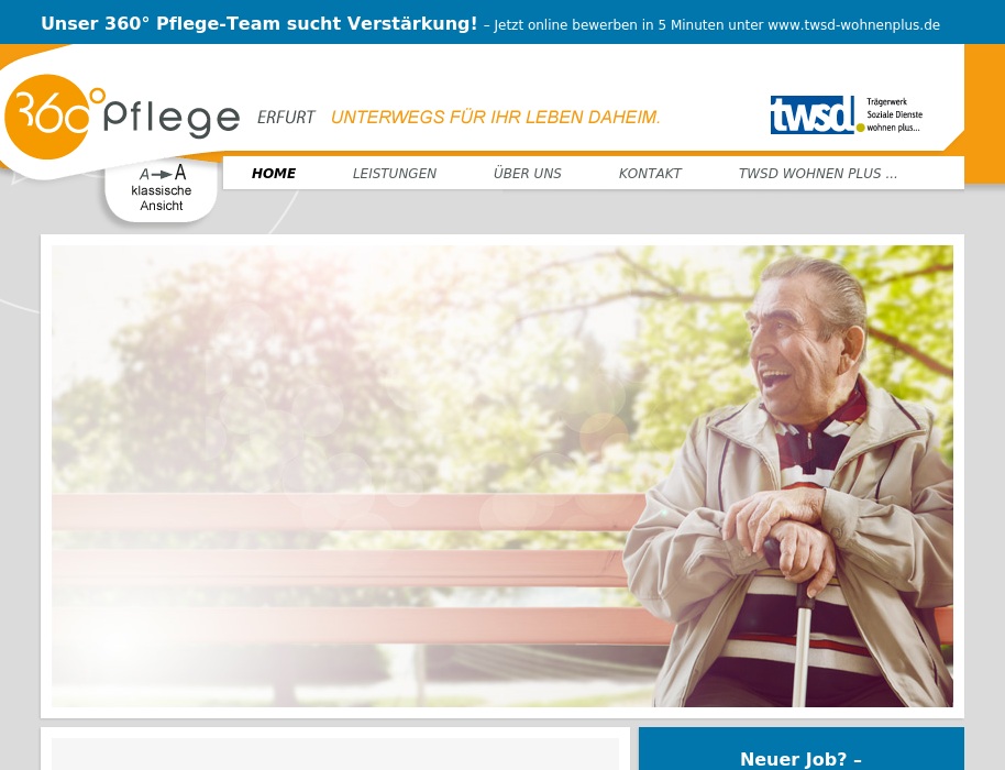 Trägerwerk Soziale Dienste wohnen plus... gGmbH Ambulanter Pflegedienst 360 Grad Pflege Erfurt