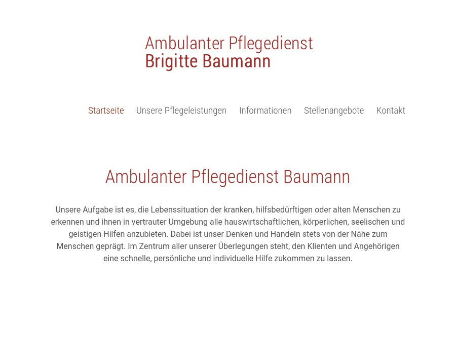 Ambulanter Pflegedienst Brigitte Baumann