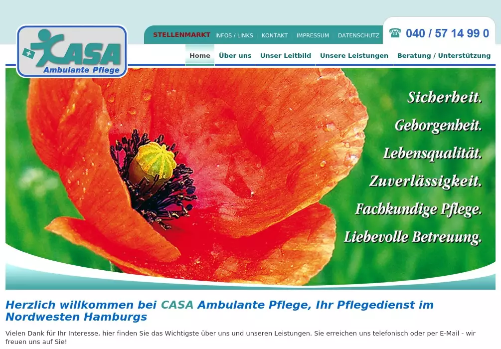 ☎ CASA Ambulante Pflege GmbH - Ambulanter Pflegedienst in Hamburg ...