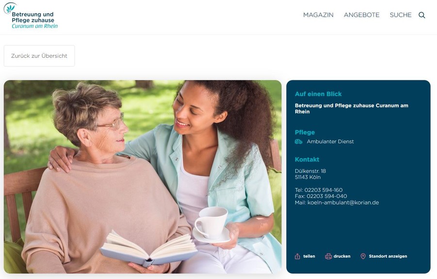 Betreuung und Pflege zuhause Curanum am Rhein