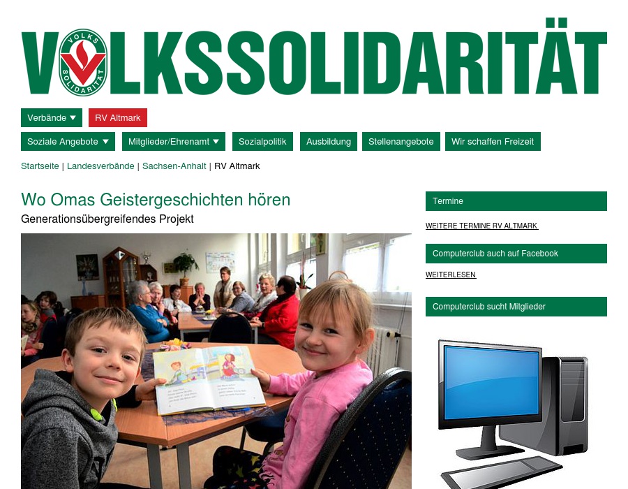 Volkssolidarität Landesverband Sachsen-Anhalt e.V. Regionalverband Altmark, Sozialstation Tangermünde
